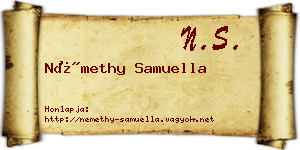 Némethy Samuella névjegykártya